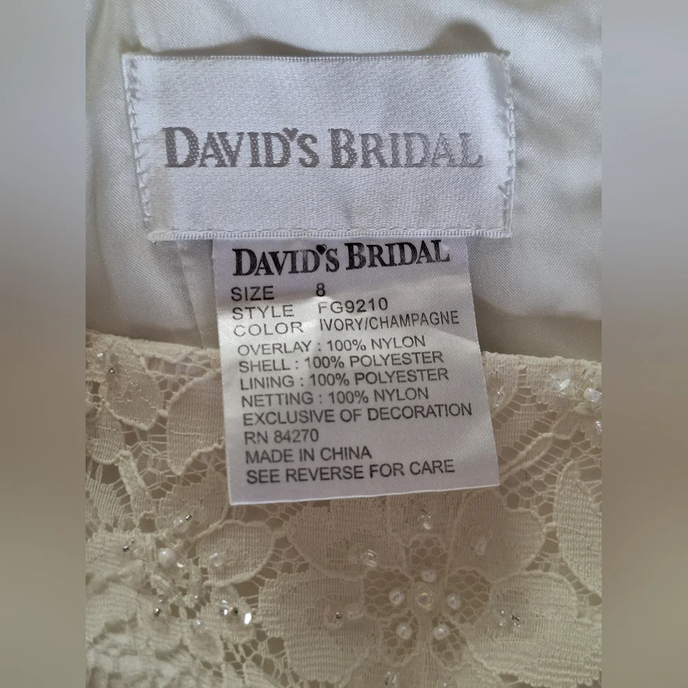 David's Bridal Elegant White Lace Dress - Picture 3 of 11